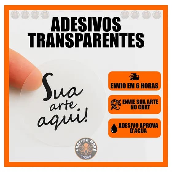 Etiquetas Adesivas Personalizadas Vinil Transparente, Adesivo Personalizado.