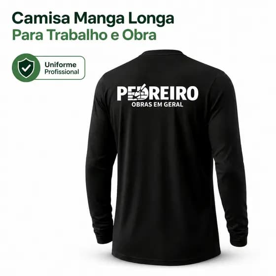Camisa Manga Longa Para Pedreiro Uniforme Profissional de Trabalho