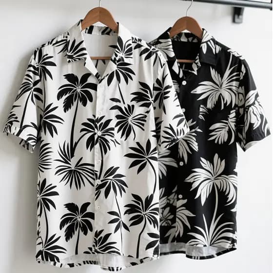 Kit2 Camisa Manga Curta Masculina Havaiana Praia Vária Cores