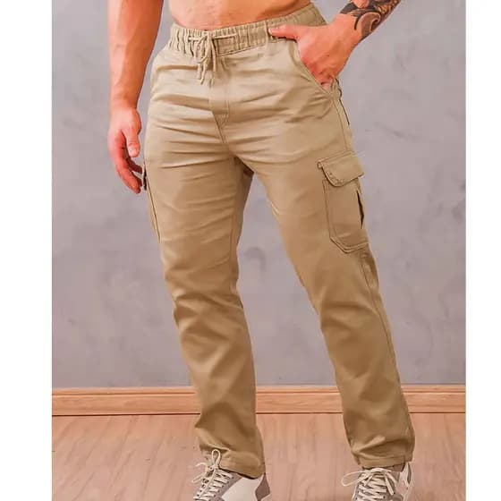 Calça Cargo Skateboard Unissex Várias Cores barra larga modero modas