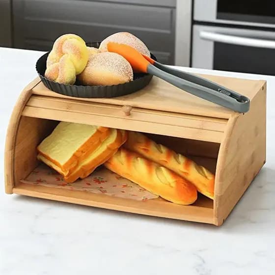 Cesto Pão Porta Pães Bolacha Biscoito Organizador MDF Retrátil Cozinha Armazenamento