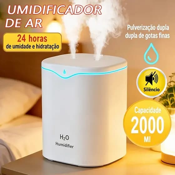Umidificador D Se Ar Ultrassônico Difusor De Aroma 7 Cores Silencioso Carregamento USB Segurança Ideal Para Casa