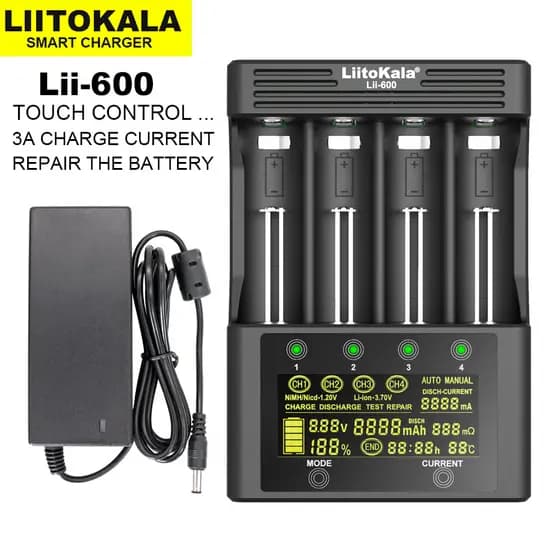 LiitoKala Lii-600 500S PD2 LCD 18650 Bateria 3.7V 18350 18500 21700 25500 26650 AA AAA Carregador De Lítio NiMH