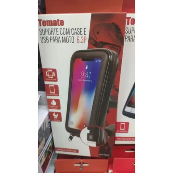 Suporte Celular Impermeável Moto/bicicleta -mtg-016'' tomate