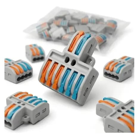 Conector Terminal Emenda Derivação 6P2 De Fios 2x6 Vias 20 Unidades