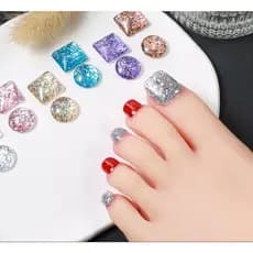 Kit Com 12 Glitters E Folha De Ouro Coloridos Para Decoração de unha ou Arte