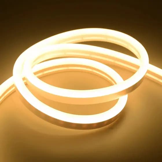 Mangueira Fita LED Neon Flex Branco Quente 3500K 127V ou 220V 1M + FONTE/CONECTOR