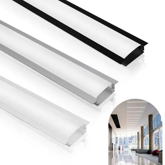 Kit 10 Metros Perfil Embutir Alumínio Slim P/ Fita Led