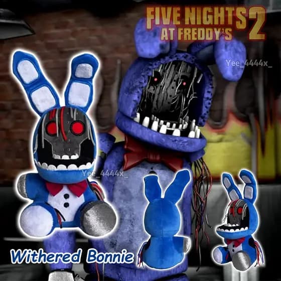 Peluche de Bonnie Withered, personaje de la película Five Nights at Freddy's, conejo de peluche, regalo para niños fans