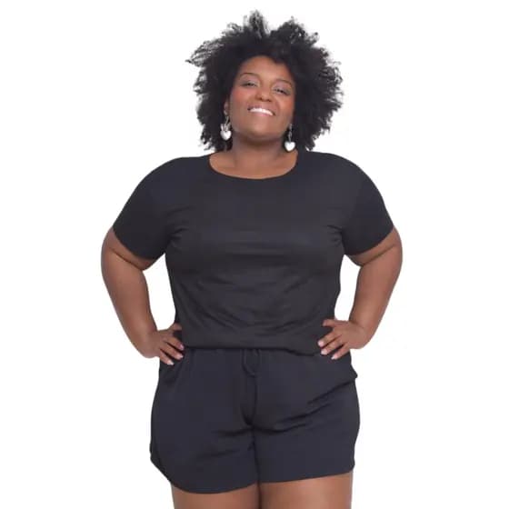 Blusa Feminina Sued Plus Size Casual e Versatil para Todas Ocasiões Camiseta Plus