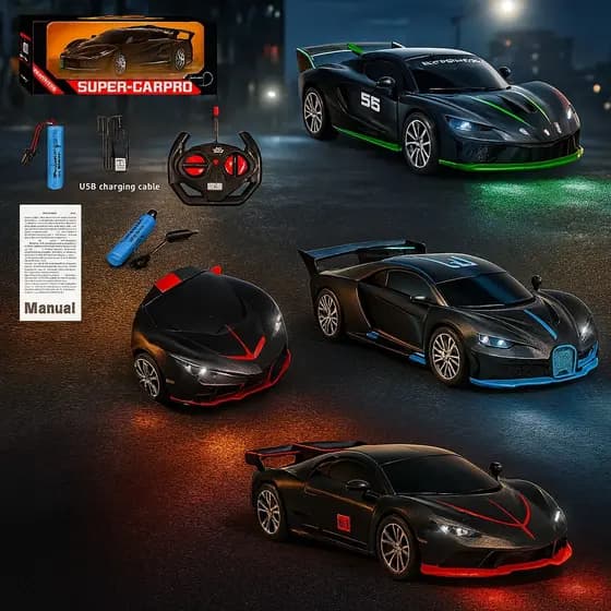 Carrinho de Controle Remoto Recarregável Esportivo Automodelo Competição Ferrari Lamborghini Bugati