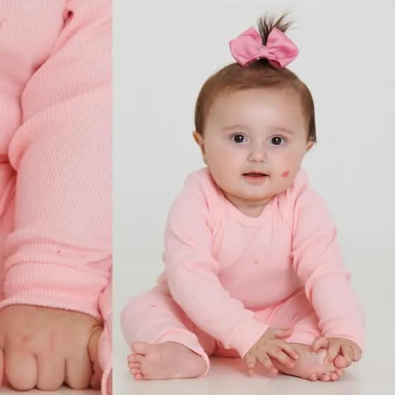 Conjunto de Bebê Infantil de Ribana Canelada pagão Recem nascido até 2 anos