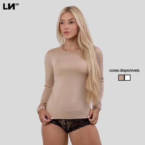 Blusa Manga Longa Básica Segunda Pele Térmica Inverno