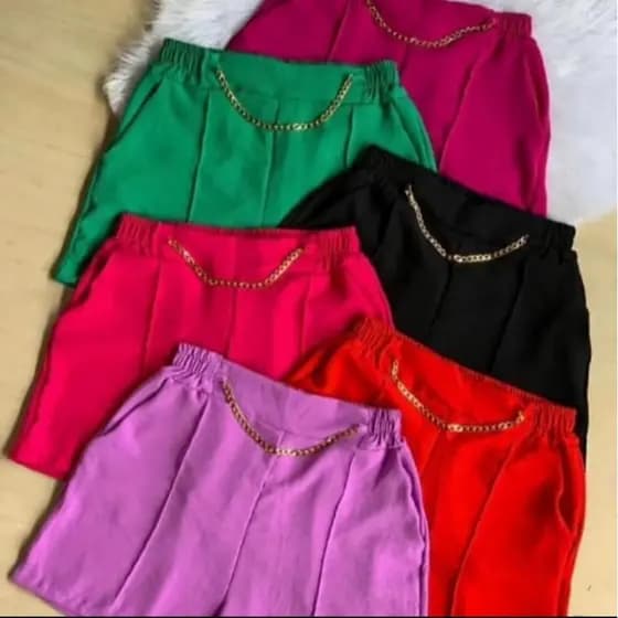 Shorts feminino com corrente social duna moda primavera verão