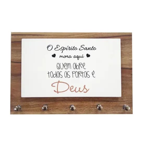 Porta Chaves e Cartas - O Espírito Santo Mora Aqui