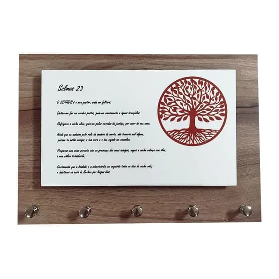Porta Chave - Porta Chaves e Cartas - Salmo 23 - Versículo - Pai Nosso - O Senhor é o Meu Pastor
