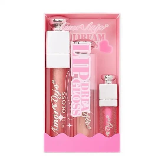 Kit 3 em 1 Lip Balm, Lip Gloss e Mini Lip Gloss Amor Anjo