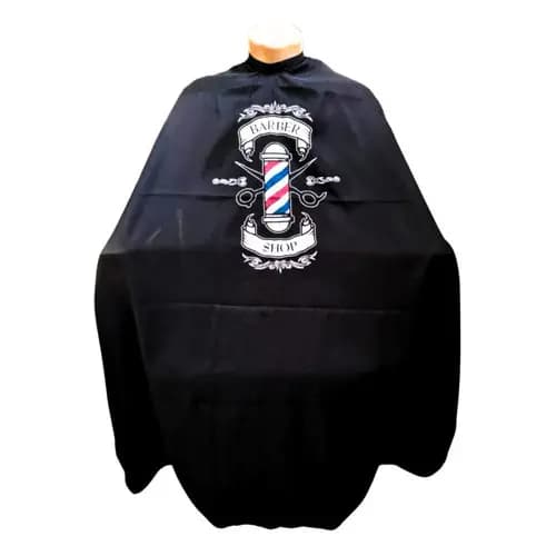 Capa De Corte Para Barbeiro/cabeleireiro Microfibra Cabelo Cor Preto Capa Micro Silk Barber Pole Personalizada Barbearia