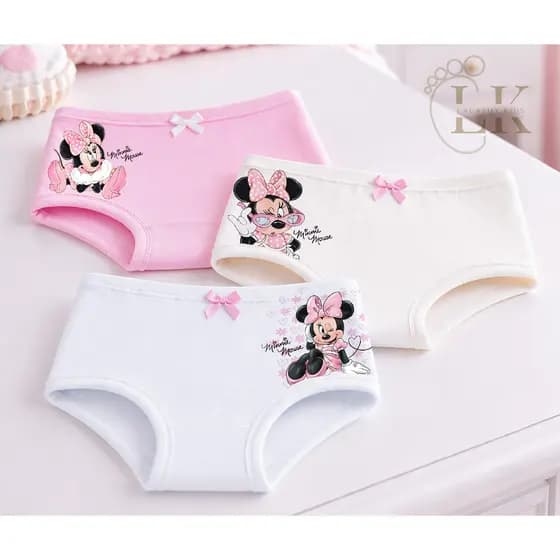 Kit com 3 Calcinhas Infantis Cotton Comfort | Lacatuy Kids Minnie