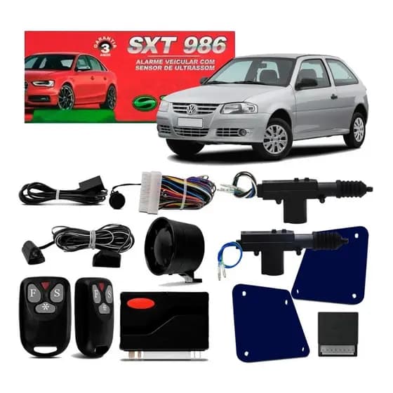 Alarme Automotivo + Trava 2 Portas Controles Gol G2 G3 G4