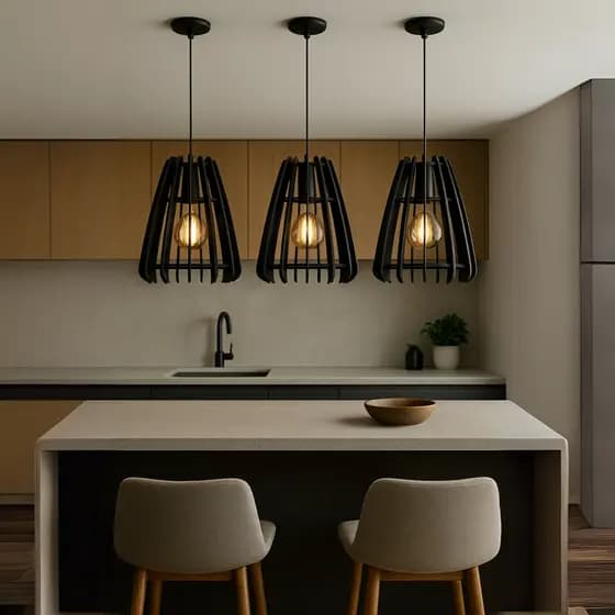 Kit 3 Pendentes Luminárias Lustre de Teto Moderno Varanda Balcão Cozinha Balcão - 3Np