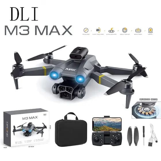 DLI Drone HD Aerial Photography Quadcopter Brushless Obstacle Avoidance RC Plane M3max Dual Camera