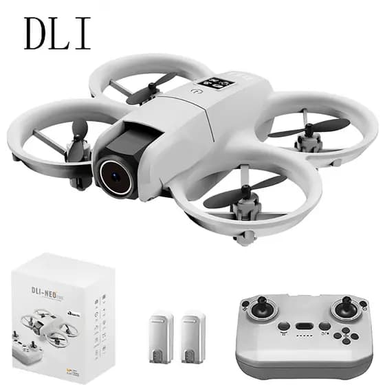 DLI Mini Drone Neo Hd Dual Câmera 2bateria Cor Cinza Com Led