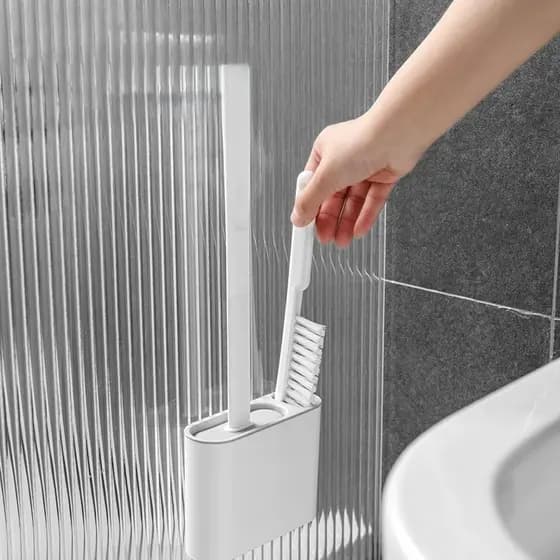 Escova Sanitária Quadrada 2 em 1 de Silicone para Vaso Sanitário Multiuso