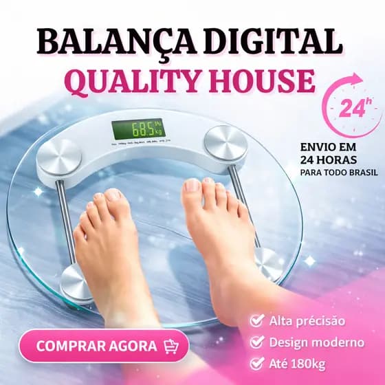 Balança Corporal Digital até 180kg Vidro Temperado