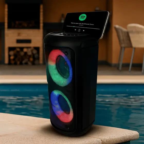 Caixa de Som Portatil Bluetoth Potente com LED RGB