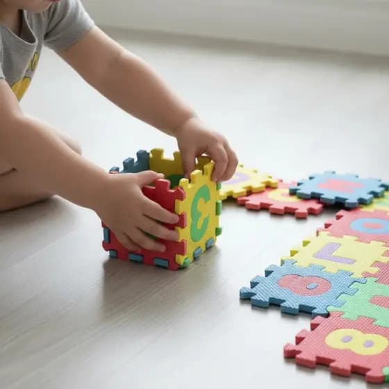 Tapete EVA Infantil brinquedo 36 Peças 6x6x0,6cm Emborrachado QuebraCabeça, Antiderrapante e Atóxico