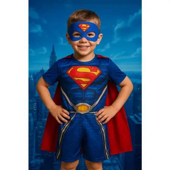 FANTASIA INFANTIL SUPERMAN MENINOS ANIVERSARIOS FESTA CARNAVAL