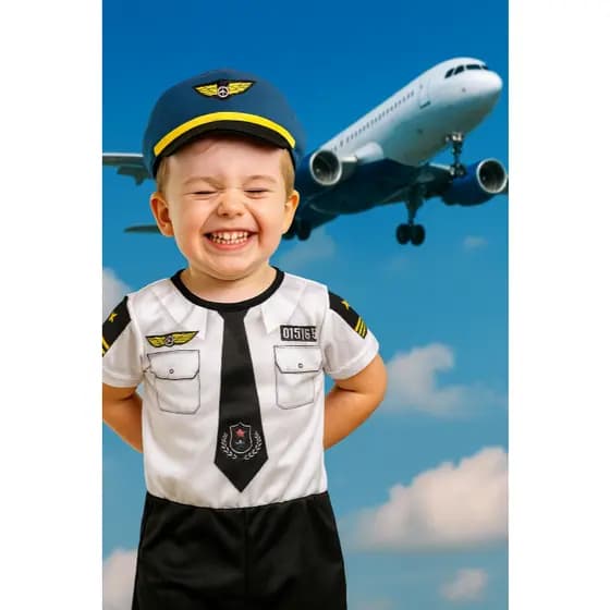 FANTASIA INFANTIL PILOTO AVIÃO PARA MENINOS ANIVERÁRIOS FESTAS CARNAVAL