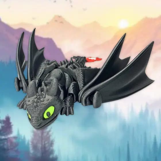 Dragão Furia Da Noite Articulado | Impressão 3D | Banguela | Como Treinar Seu Dragão