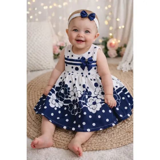 Vestido Bebê Menina RN Floral Princesa – Roupa Recém-Nascida para Fotos