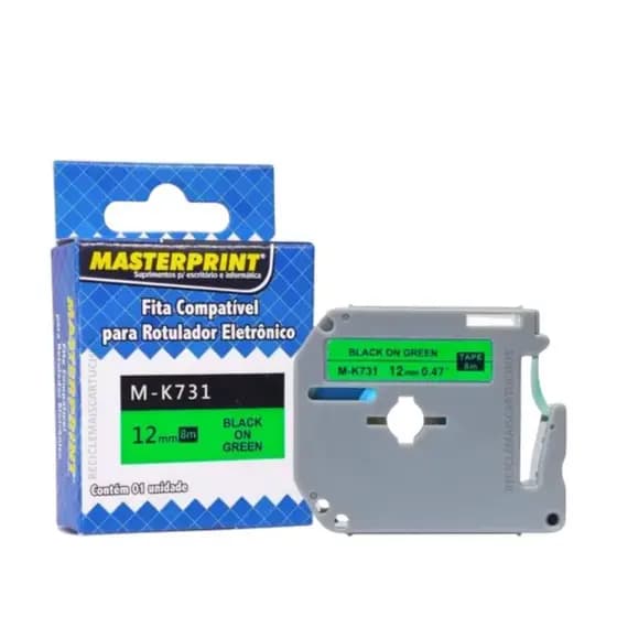 Fita Rotulador M-K731 Compatível PT65 PT70 PT80 PT85 PT90 PT-M95