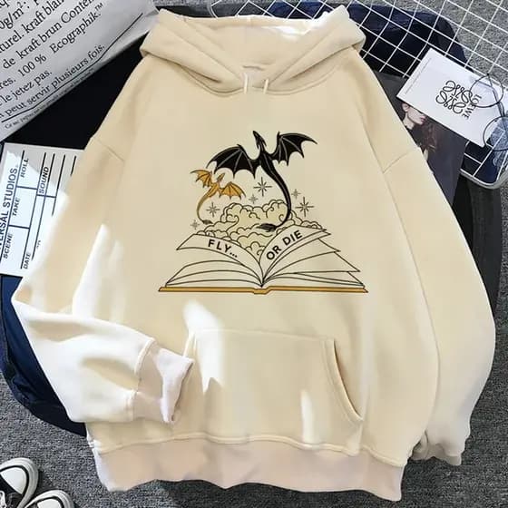 Blusa Moletom Canguru Com Capuz Quarta Asa Anime Kawaii Fourth Wing Mangá Unissex
