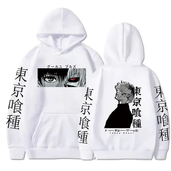 Blusa Moletom Canguru Tokyo Ghoul Anime Hoodie Ken Kaneki Plus Unissex