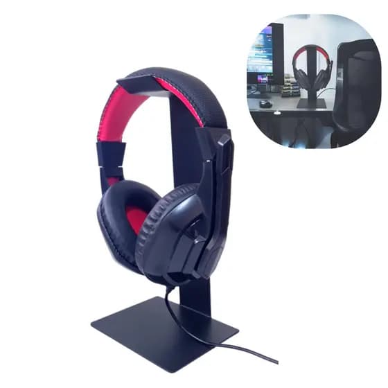 Suporte Porta Headphone E Fone De Ouvido Para Mesa E Parede