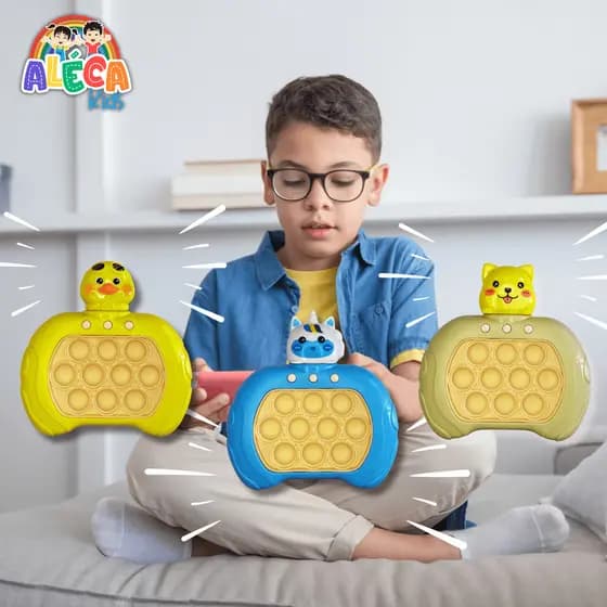 Brinquedo Fast Push Pop It Bubble Anti-Stress Eletrônico para Crianças e Adultos - Jogo de Luz