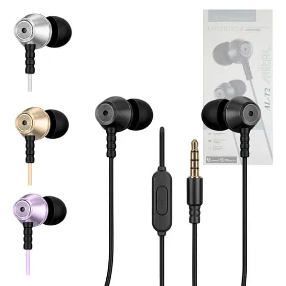 Fone De Ouvido Altomex AL-T2 Com Fio Metal Estéreo Premium
