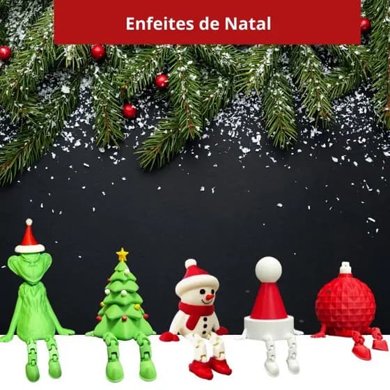Enfeite de Natal 3D – Kit com Estrela, Bola, Pinheiro e Presente | Decoração e Presente Criativo
