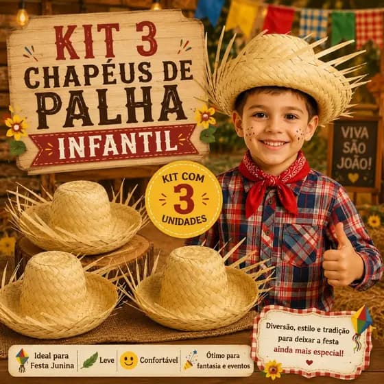 1/2/3/4/5 Chapéu De Palha Desfiado Junino Quadrilha Festa Junina São João Adulto e Infantil