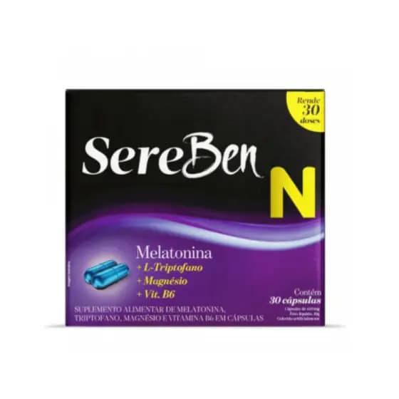 Sereben N 60 cápsulas - Melatonina + L-Triptofano + Magnésio + Vitamina B6