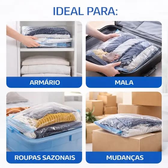 kit saquinho a vacuo para roupas