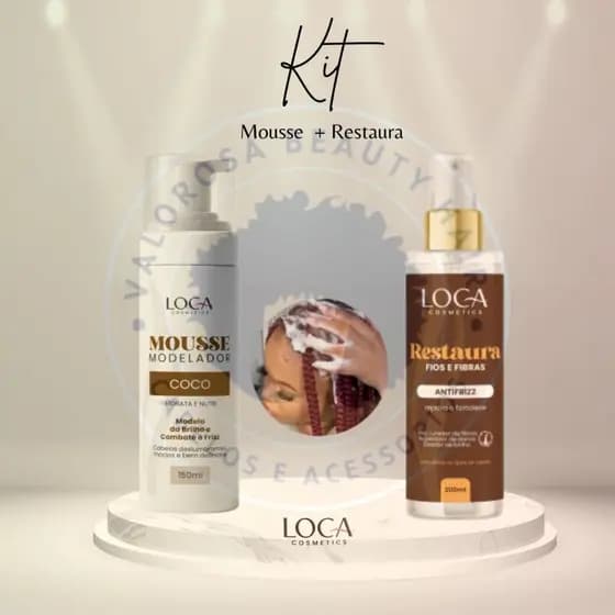 Kit Mousse Modelador 150ml + Restaura Fibra 200ml - Loca