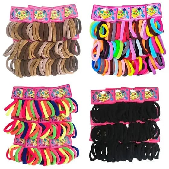 Kit de6-72 unidades de Xuxinha de cabelo elastico de para cabelo feminino rabicó para cabelo preto(Xuxinha--001)