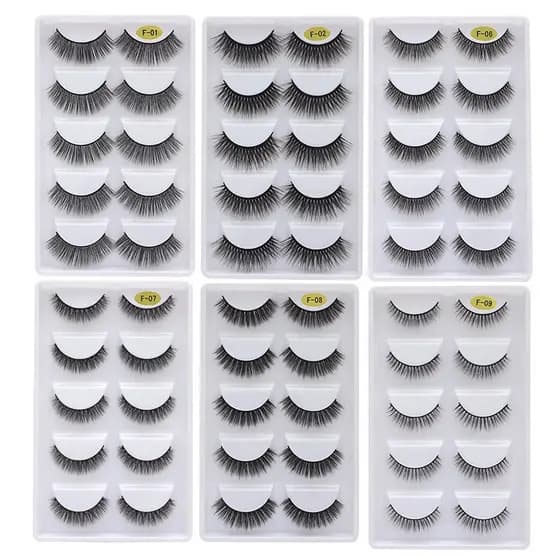 3/5 Pares de Cílios Postiços Efeito Natural 6D/8D / Cílios Longos