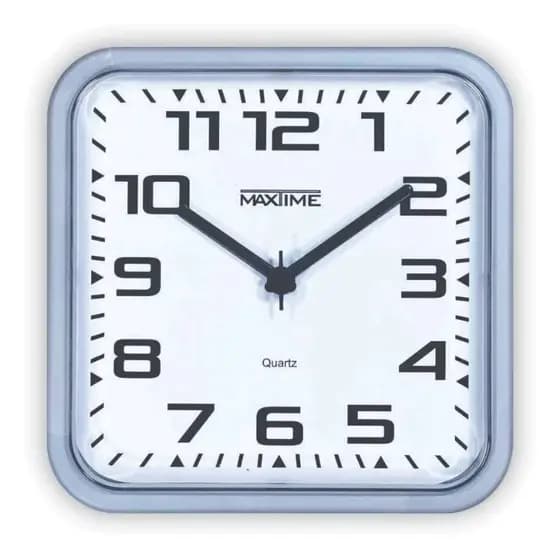 Relógio de parede quadrado quartz arábico fundo branco- maxtime