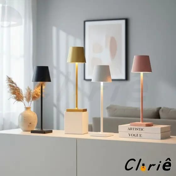 Abajur Moderno LED 3 Cores USB Luminária de Mesa Decorativa